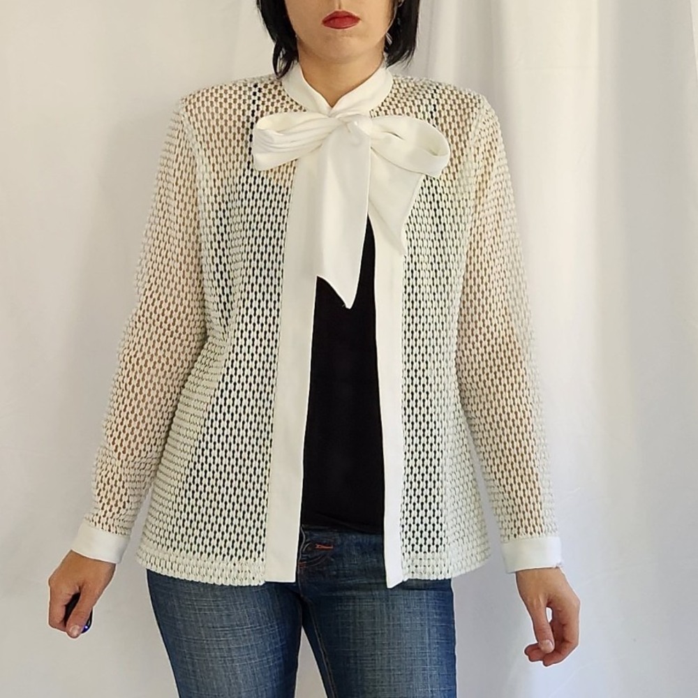60s White Mesh Space Age Inspired Top